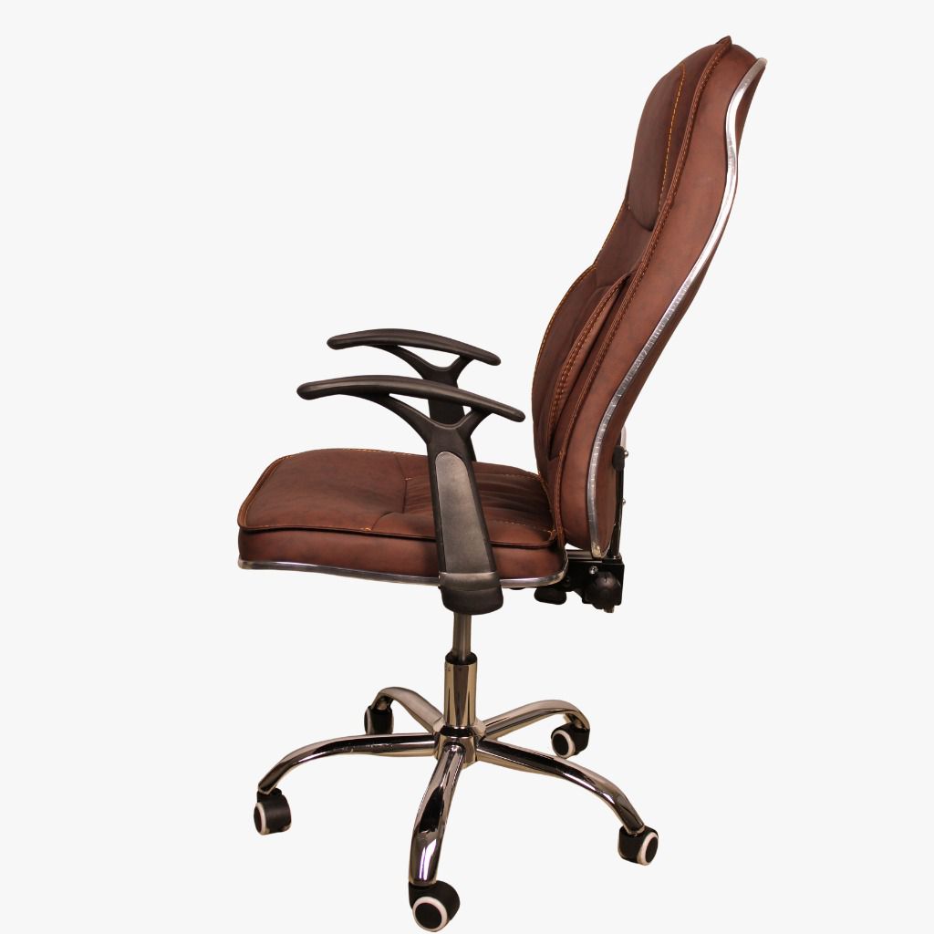 Executive Office Chair with Headrest (Brown Leather)